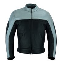 Men's Two-Tone Leather Biker Jacket