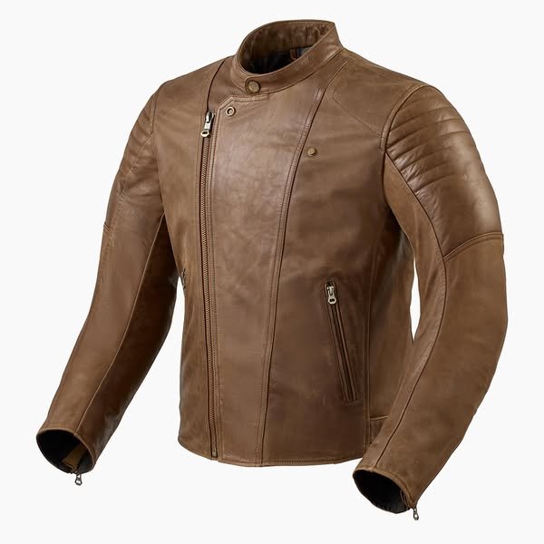 Men's Tan/Brown Distressed Leather Cafe Racer Jacket