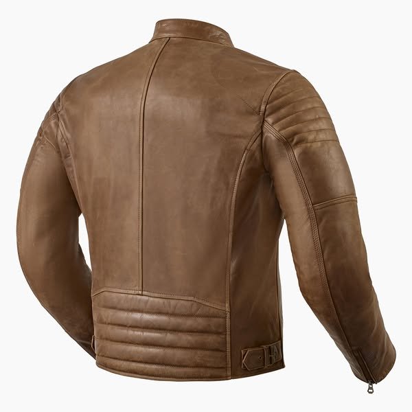 Men's Tan/Brown Distressed Leather Cafe Racer Jacket - Image 2