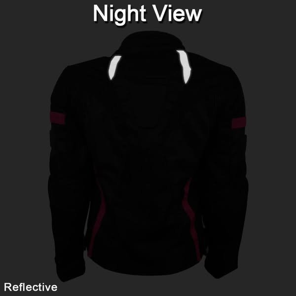 Black & Pink Women’s Motorcycle Riding Jacket - Image 4