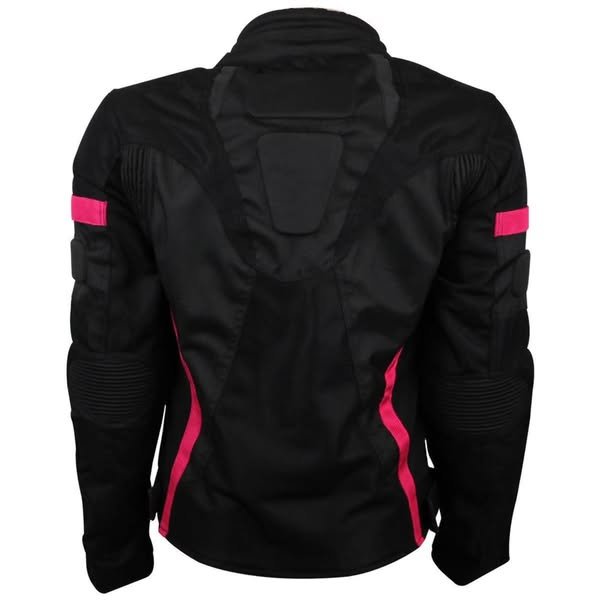 Black & Pink Women’s Motorcycle Riding Jacket - Image 3