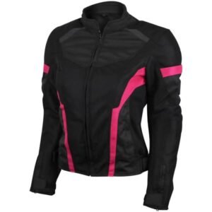 Black & Pink Women’s Motorcycle Riding Jacket