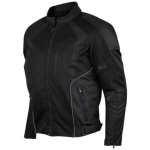 Men’s Black Mesh Motorcycle Riding Jacket – All-Season Safety Gear