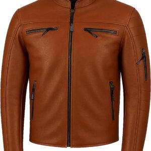 Men's Black Quilted Leather Bomber Jacket