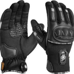 Men’s EVO Motorcycle Riding Gloves with Knuckle Armor & Abrasion Resistance