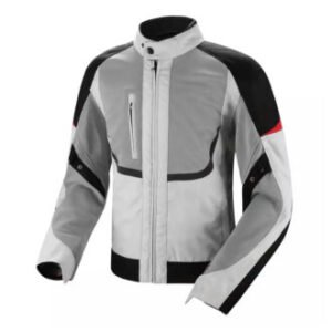 Men's High-Performance Cordura Textile Motorcycle Jacket - Grey/Black/White