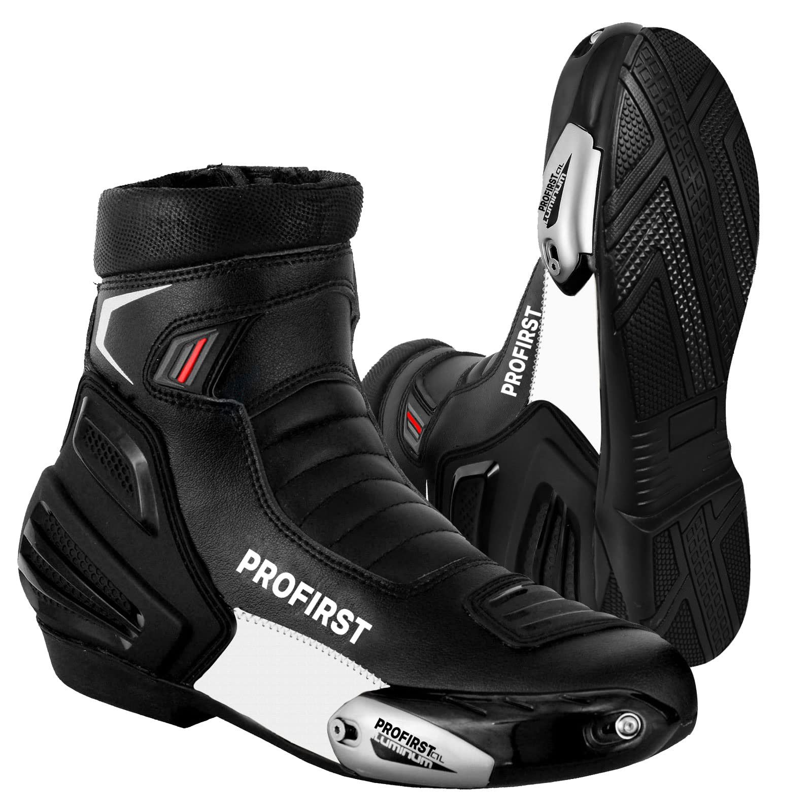 Men's Professional Motorcycle Racing Boots - Short Ankle Motorbike Safety Footwear with Premium Slider and Armor Protection