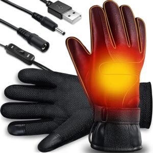 USB Bluetooth Heated Gloves – Rechargeable Electric Winter Gloves with Adjustable Heat, Touchscreen Function & Anti-Slip Grip for Motorcycle, Cycling & Outdoor Use