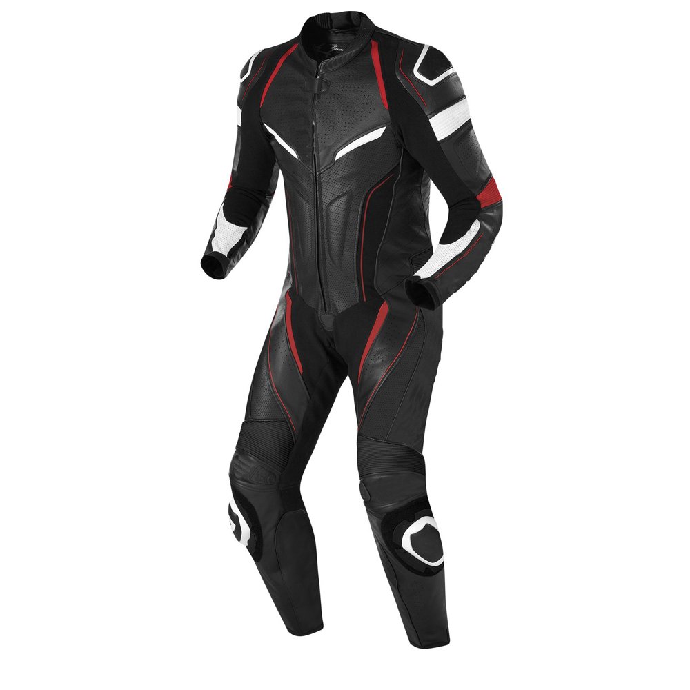 Black/Red Airflow: High-Performance Track Day Leather Suit