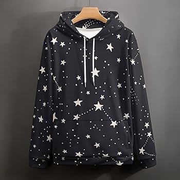 Galaxy Star Print Pullover Hoodie | Unisex Constellation Night Sky All-Over Print Sweatshirt